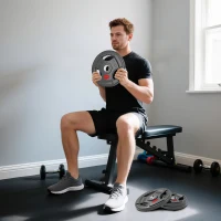 Soozier Weight Plates Set, 2-Inch Barbell Weights Set w/Tri-Grips for Weightlifting and Strength Training, 2 x 11lbs, 2 x 22lbs(m-8)