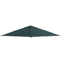 Outsunny 10' x 10' Square Gazebo Canopy Replacement UV Protected Top Cover Sun Shade Grey(m-2)