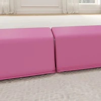 Soozier 7.7ft Folding Balance Beam, Gymnastics Equipment with Anti-Slip Bottom for Kids Home Training, Red(m-10)