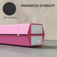 Soozier 7.7ft Folding Balance Beam, Gymnastics Equipment with Anti-Slip Bottom for Kids Home Training, Red(m-6)