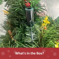HOMCOM 24in Christmas Tree 2-Pack Outdoor Pre-Lit Artificial Pine Cordless with 24 Warm White Lights and Stakes(m-9)