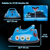 Qaba Angry Bird Licensed Electric Ride on Car, 12V Bumper Car for Kids w/ Dual Joysticks, 360 Degree Spin, Blue(m-3)