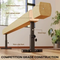 Soozier 7.5ft Adjustable Balance Beam, Gymnastics Beam with Wheels, Gymnastics Equipment for 6+ Years Old Training, Practice, and Professional Home Training(m-4)