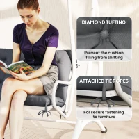 Outsunny Porch Swing Cushion Garden Bench Cushion with Backrest, Non-Slip 2-seater Soft Pad, Swing Chair Mat Replacement for Indoor and Outdoor, 39.4" x 38.6", Dark Grey(m-6)