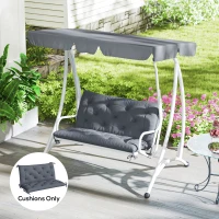 Outsunny Porch Swing Cushion Garden Bench Cushion with Backrest, Non-Slip 2-seater Soft Pad, Swing Chair Mat Replacement for Indoor and Outdoor, 39.4" x 38.6", Dark Grey(m-1)