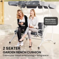 Outsunny Porch Swing Cushion Garden Bench Cushion with Backrest, Non-Slip 2-seater Soft Pad, Swing Chair Mat Replacement for Indoor and Outdoor, 39.4" x 38.6", Dark Grey(m-7)