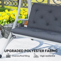 Outsunny Porch Swing Cushion Garden Bench Cushion with Backrest, Non-Slip 2-seater Soft Pad, Swing Chair Mat Replacement for Indoor and Outdoor, 39.4" x 38.6", Dark Grey(m-5)
