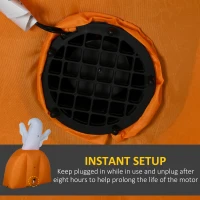 HOMCOM 5ft Halloween Inflatables Outdoor Decorations Ghost with Pumpkin, Outdoor Blow Up Yard Decor with LED Lights for Garden, Lawn, Party, Holiday(m-7)