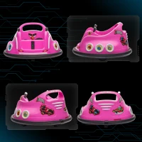 Qaba Angry Bird Licensed Electric Ride on Car, 12V Bumper Car for Kids w/ Dual Joysticks, 360 Degree Spin, Pink(m-10)