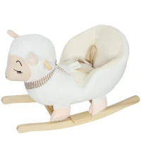 Qaba Baby Rocking Horse, Sheep Rocking Horse with Lullaby Song for Toddlers 18–36 Months, White(m-11)