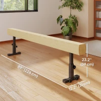Soozier 7.5ft Adjustable Balance Beam, Gymnastics Beam with Wheels, Gymnastics Equipment for 6+ Years Old Training, Practice, and Professional Home Training(m-3)