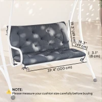 Outsunny Porch Swing Cushion Garden Bench Cushion with Backrest, Non-Slip 2-seater Soft Pad, Swing Chair Mat Replacement for Indoor and Outdoor, 39.4" x 38.6", Dark Grey(m-3)