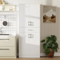 HOMCOM 71" Kitchen Pantry Cabinet with Drawer and Adjustable Shelf, Freestanding Tall Storage Cabinet with 2 Double Door Cupboards, White(m-8)