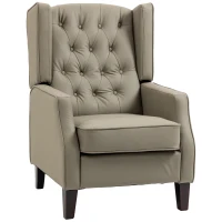 HOMCOM Faux Leather Accent Chair with Thick Padding for Living Room, Bedroom, Home Office, Khaki(m-11)