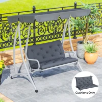 Outsunny Porch Swing Cushion Garden Bench Cushion with Backrest, Non-Slip 2-seater Soft Pad, Swing Chair Mat Replacement for Indoor and Outdoor, 39.4" x 38.6", Dark Grey(m-8)