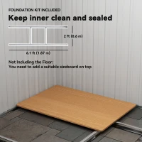 Outsunny 7'x 4' Metal Patio Storage Shed Garden Lockable Shed Tool Utility Storage Unit, Light Green(m-6)