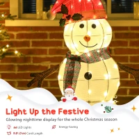 Outsunny Lighted Christmas Decoration, Outdoor Christmas Snowman with LED Lights, Stakes, Zip Ties, IP44 Waterproof(m-5)