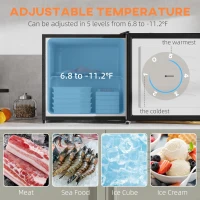 HOMCOM 1.1 Cu.Ft Countertop Mini Freezer, Compact Upright Freezer with Removable Shelves, Silver(m-4)
