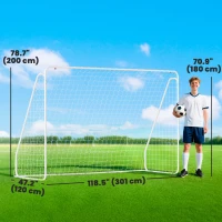 Soozier Soccer Goal, Soccer Net for Backyard, 10 x 4 ft, White(m-3)