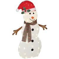 Outsunny Lighted Christmas Decoration, Outdoor Christmas Snowman with LED Lights, Stakes, Zip Ties, IP44 Waterproof(m-2)