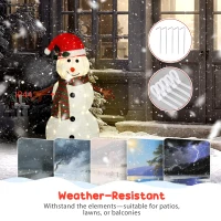 Outsunny Lighted Christmas Decoration, Outdoor Christmas Snowman with LED Lights, Stakes, Zip Ties, IP44 Waterproof(m-6)