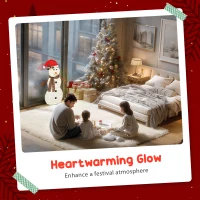 Outsunny Lighted Christmas Decoration, Outdoor Christmas Snowman with LED Lights, Stakes, Zip Ties, IP44 Waterproof(m-4)