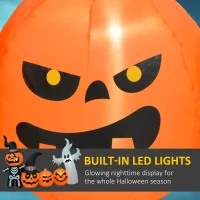 HOMCOM 7.5ft Inflatable Halloween Pumpkin Ghost Family, Blow Up LED  Display for Garden Indoor Outdoor(m-4)