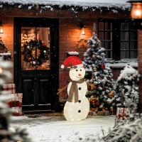 Outsunny Lighted Christmas Decoration, Outdoor Christmas Snowman with LED Lights, Stakes, Zip Ties, IP44 Waterproof(m-7)