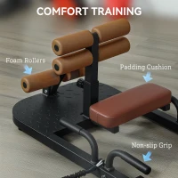 Soozier Foldable Sissy Squat Machine, Hip Thrust Machine with Push Up Stand, Multipurpose Glute Workout Equipment, Black(m-7)