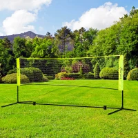 Soozier 10ft Badminton Net, Height Adjustable Outdoor Sports Net with Carry Bag, for Tennis, Pickleball and Volleyball, Yellow(m-8)