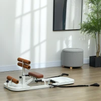 Soozier Foldable Sissy Squat Machine, Hip Thrust Machine with Push Up Stand, Multipurpose Glute Workout Equipment, White(m-10)