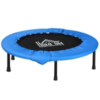 Soozier Φ38" Mini Fitness Trampoline Home Gym Yoga Exercise Rebounder Indoor Outdoor Jumper with Safety Pad, Blue and Black(m-11)