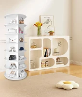 7-Tier Rotating Shoe Rack Tower with Sturdy Construction, 360-Degree Shoe Display with 28-Pair Capacity, 23.5" L x 23.5" W x 63.5" H, White(m-1)