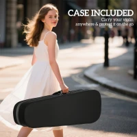 HOMCOM 4/4 Full Size Violin, Wood Acoustic Violin Set for Beginners, Adults, with Case, Rosin, Shoulder Rest, Black(m-9)