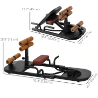 Soozier Foldable Sissy Squat Machine, Hip Thrust Machine with Push Up Stand, Multipurpose Glute Workout Equipment(m-3)