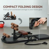 Soozier Foldable Sissy Squat Machine, Hip Thrust Machine with Push Up Stand, Multipurpose Glute Workout Equipment(m-5)