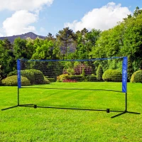 Soozier 10ft Badminton Net, Height Adjustable Outdoor Sports Net with Carry Bag, for Tennis, Pickleball and Volleyball, Blue(m-8)