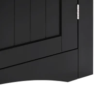 Bathroom Corner Storage Cabinet with Doors, Adjustable Shelves, Free-Standing Sideboard for Compact Room, 24.5" L x 12" W x 32.5" H, Black(m-7)
