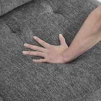 Modular Corner Sectional Sofa Piece with Eucalyptus and Plywood Frame, Corner Module with Anti-Skid Legs, 31.5" L x 31.5" W x 36.5" H, Grey(m-4)