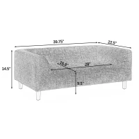 Modern Pet Sofa with Backrest and Armrests, Plush Foam Cushion, Low-Profile Dog Couch for Living Room, 40" L x 22.5" W x 14.5" H, Dark Gray(m-3)