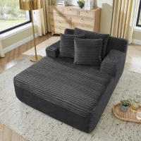 Modern Single Lazy Sofa Lounge Chair with High-Density Foam Fill, Sleeper Sofa Ideal for Living Room, 50" L x 65" W x 27.5" H, Dark Gray(m-5)