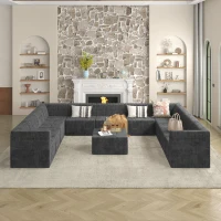 Single-Seat Compressed Sectional Sofa with Reversible Modular Design, Foam Construction for Plush Lounging, 33" L x 32" W x 30" H, Grey(m-4)