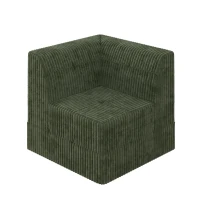Compressed Corner Sectional Sofa with Plush Foam-Filled Seats, Sleeper Sofa Ideal for Living Room or Bedroom, 32" L x 32" W x 30" H, Green(m-6)