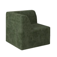 Compressed Corner Sectional Sofa with Plush Foam-Filled Seats, Sleeper Sofa Ideal for Living Room or Bedroom, 32" L x 32" W x 30" H, Green(m-7)