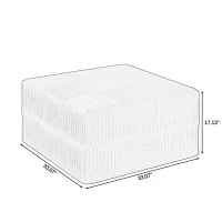 Compressed Sectional Ottoman Sofa with Space-Saving Reversible Design, Sleeper Sofa with Breathable Fabric, 33" L x 33" W x 17" H, Green(m-3)