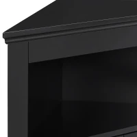 Bathroom Corner Storage Cabinet with Double Doors, Adjustable Shelves, Floor Cupboard for Living Room, 24.5" L x 12" W x 32.5" H, Black(m-6)