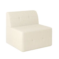 Single-Seat Compressed Sectional Sofa with Reversible Modular Design, Foam Construction for Plush Lounging, 33" L x 32" W x 30" H, White(m-5)