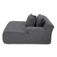 Modern Single Lazy Sofa Lounge Chair with High-Density Foam Fill, Sleeper Sofa Ideal for Living Room, 50" L x 65" W x 27.5" H, Dark Gray(m-10)