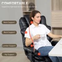 HOMCOM Big and Tall Office Chair, 400 lbs Overstuffed Desk Chair with Spring Cushion, Shaped Foam, PU Leather(m-5)