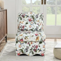 Flannel Upholstered Armless Dining Chair with Soft Foam Seat & Backrest, Seat with Matching Lumbar Pillow, 23.5" L x 26" W x 33.5" H, Red(m-4)